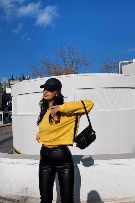 Crop Basic Sweatshirt Hardal