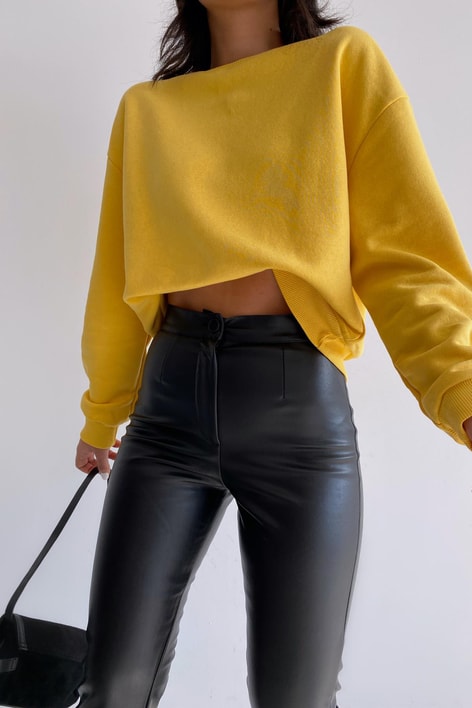 Crop Basic Sweatshirt Hardal