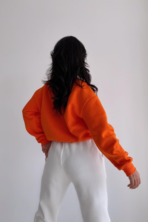 Crop Basic Sweatshirt Oranj