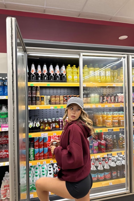 Kanguru Cep Basıc sweat Bordo