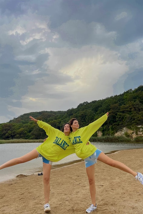 Kapüşonlu Balance Sweatshirt Neon Yeşil
