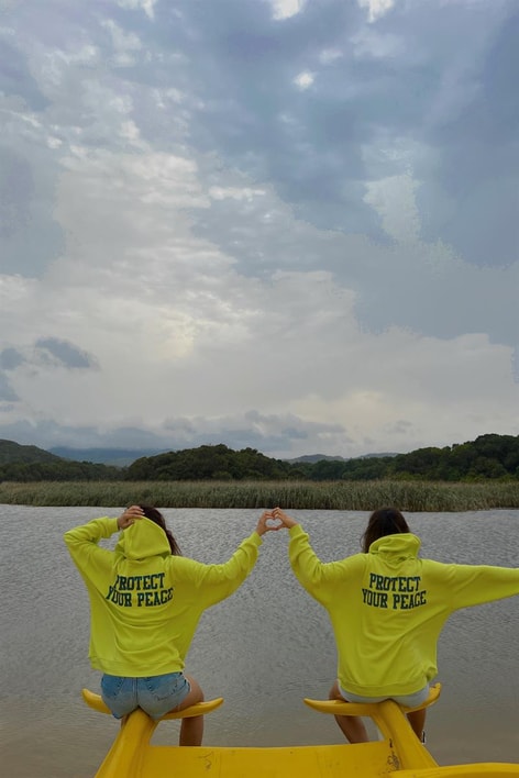 Kapüşonlu Balance Sweatshirt Neon Yeşil