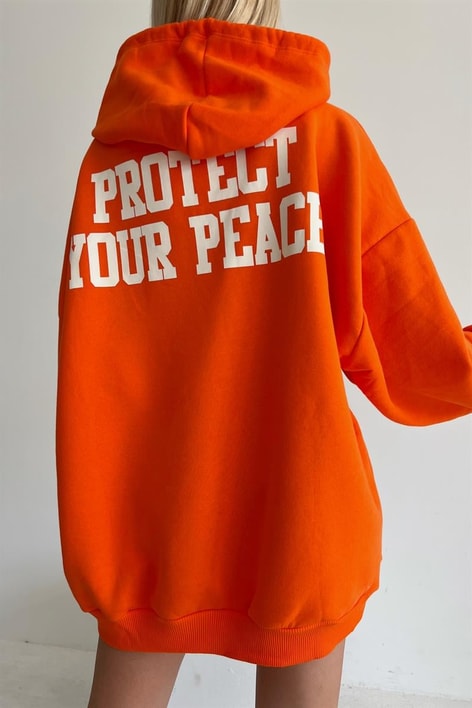 Kapüşonlu Balance Sweatshirt Oranj
