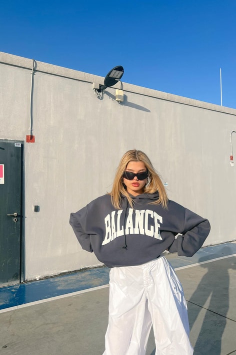 Kapüşonlu Balance Sweatshirt Antrasit