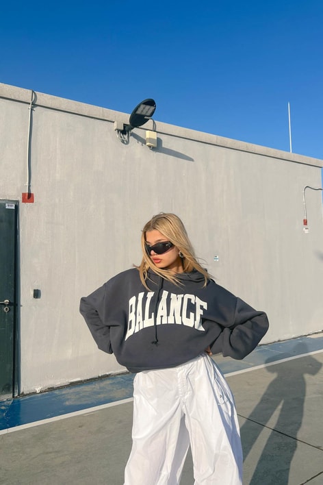 Kapüşonlu Balance Sweatshirt Antrasit