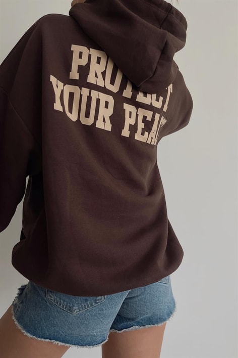 Kapüşonlu Balance Sweatshirt Acı Kahve
