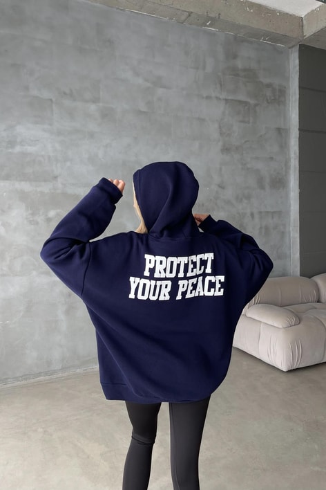 Kapüşonlu Balance Sweatshirt Lacivert