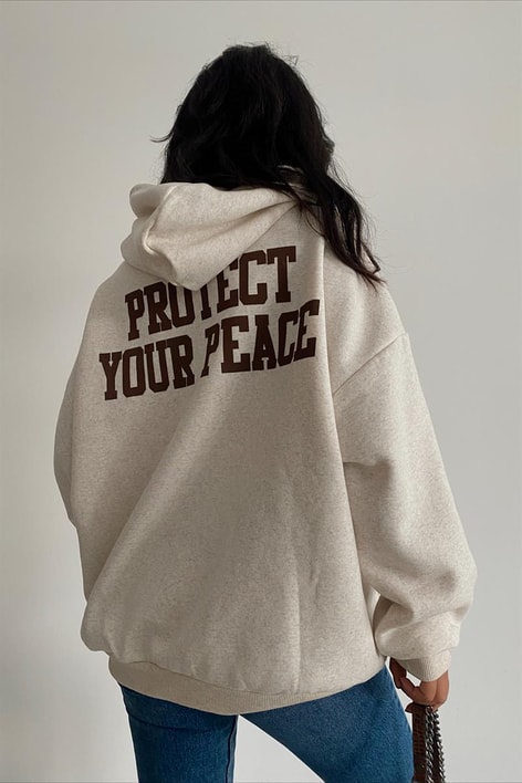 Kapüşonlu Balance Sweatshirt Taş