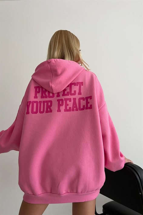 Kapüşonlu Balance Sweatshirt Pembe
