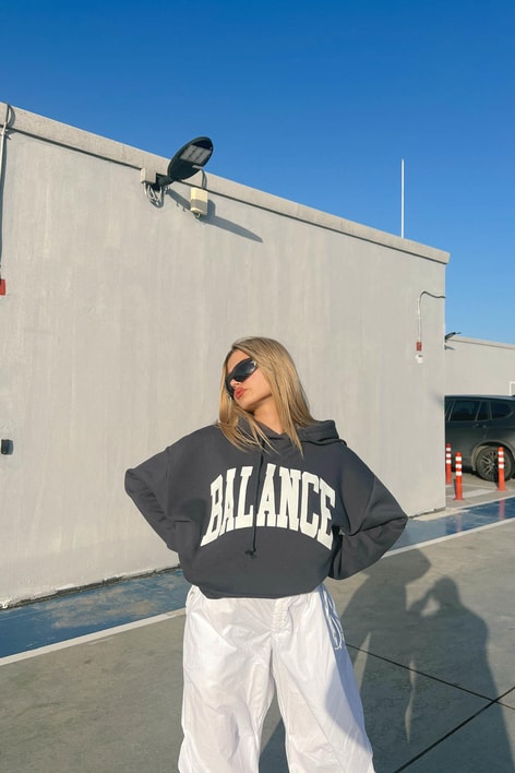 Kapüşonlu Balance Sweatshirt Antrasit