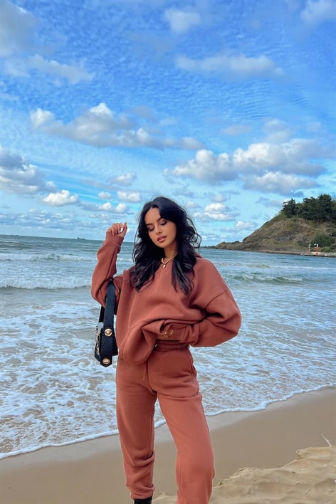 Kapüşonlu Kanguru Sweatshirt Kahverengi