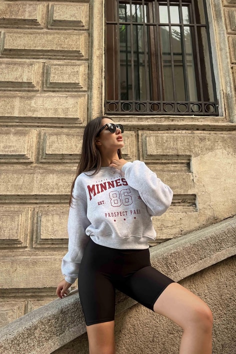 Mınnesota Baskılı Sweat Gri