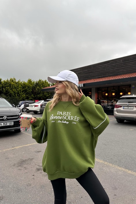 Paris Bonne Sweatshirt Kivi Yeşili