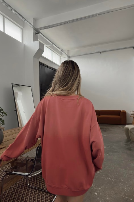 Paris Yıkamalı Sweat Gül Kurusu