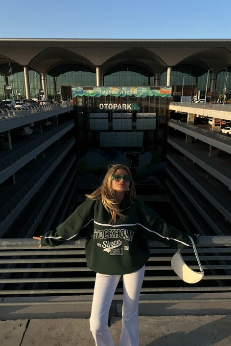 Stockholm Dik Yaka Fermuarlı Sweat Yeşil