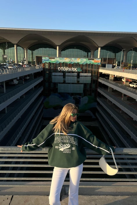 Stockholm Dik Yaka Fermuarlı Sweat Yeşil