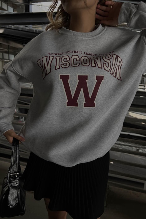 Wısconsın Sweatshirt Gri