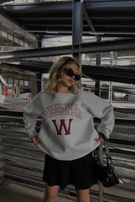 Wısconsın Sweatshirt Gri