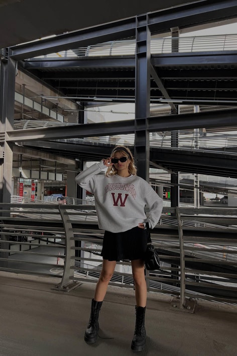 Wısconsın Sweatshirt Gri