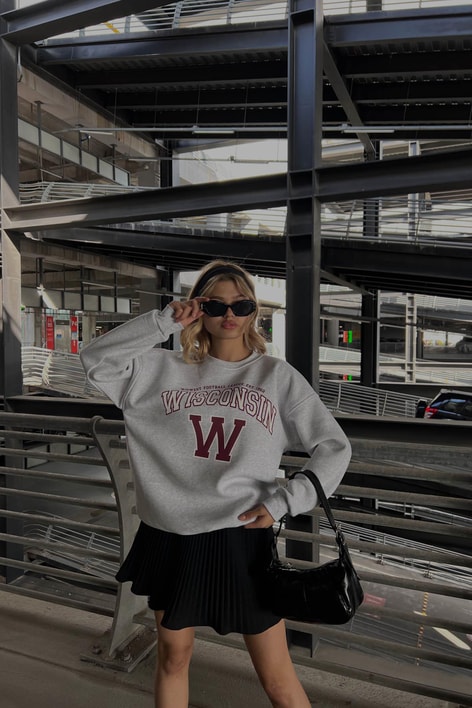 Wısconsın Sweatshirt Gri