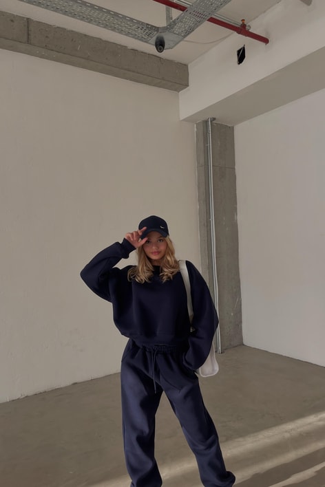 Crop Comfort Takım Lacivert