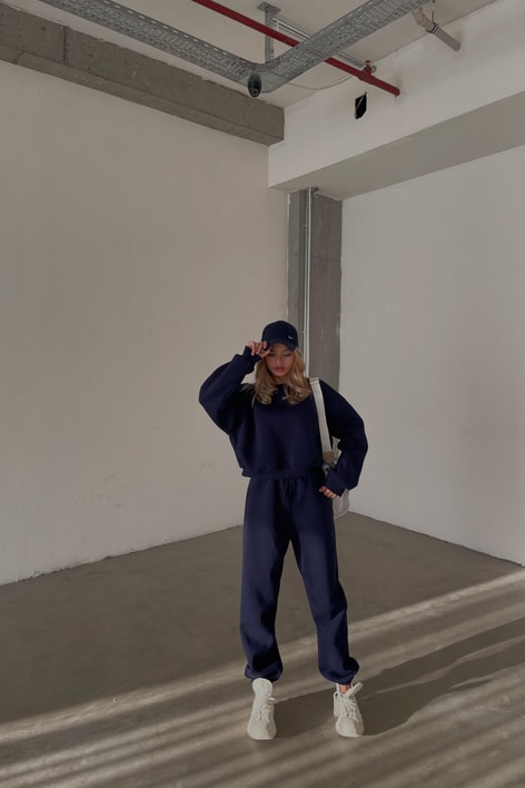 Crop Comfort Takım Lacivert