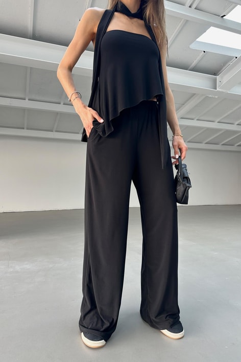 Fularlı İkili Takım Siyah