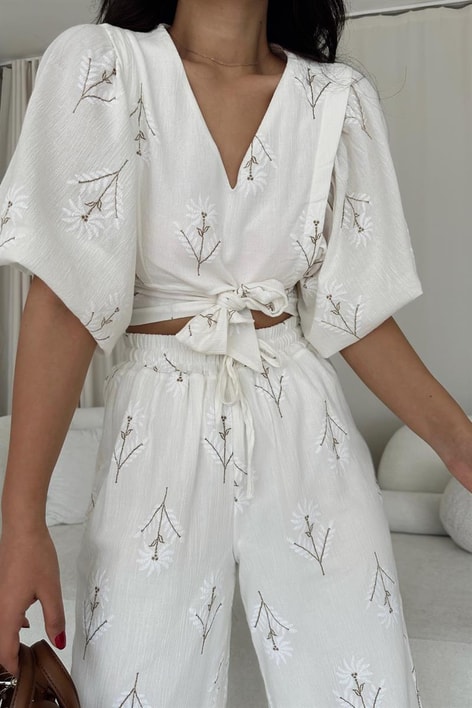 Keten Summer Takım Krem