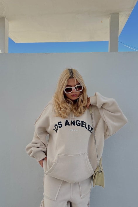 Los Angeles Oversize Eşofman Takımı Bej