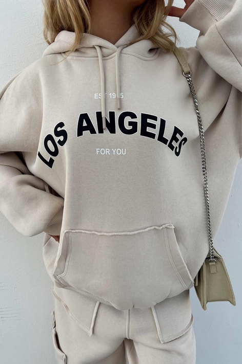 Los Angeles Oversize Eşofman Takımı Bej