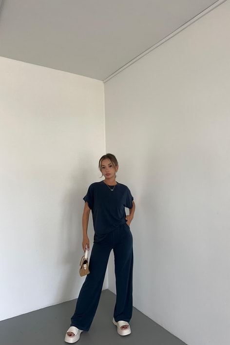 Modal Tshirt Takım Lacivert