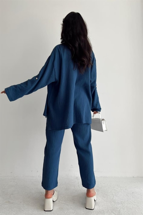 Müslin Relax İkili Takım İndigo