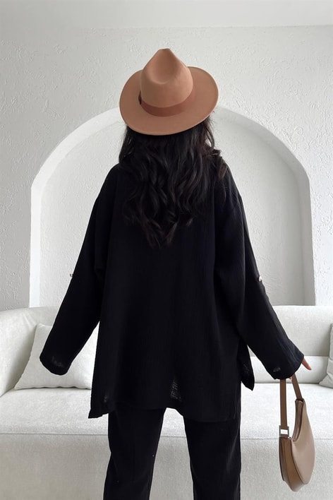 Müslin Relax İkili Takım Siyah