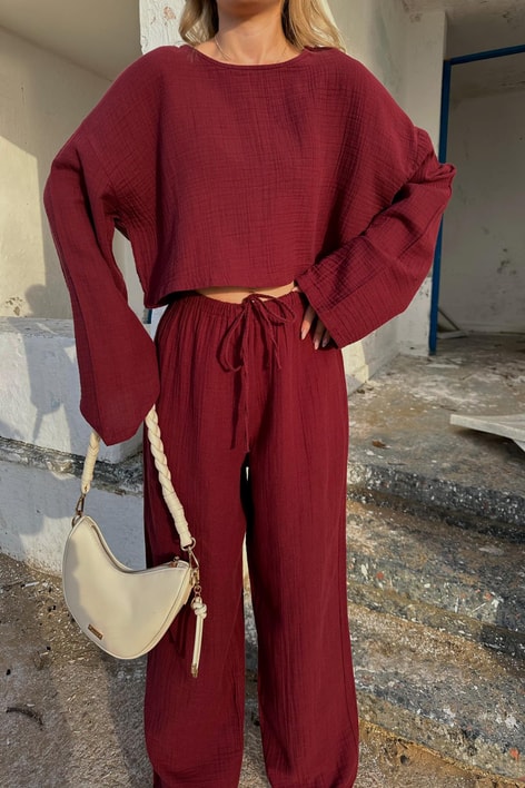 Müslin Takım Bordo