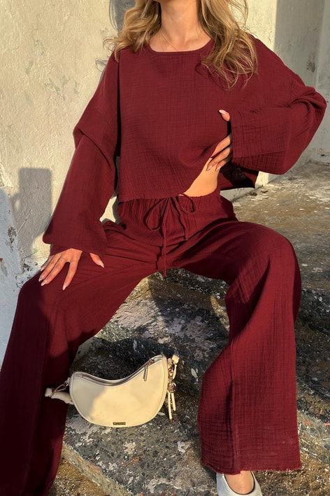 Müslin Takım Bordo