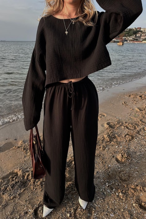 Müslin Takım Siyah