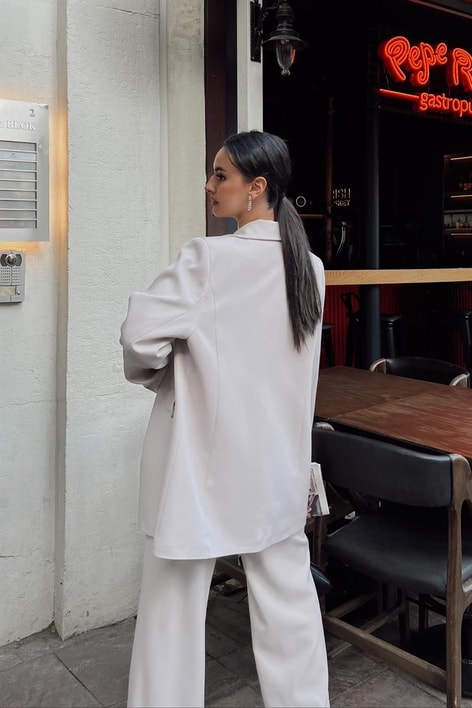 Palazzo Blazer Takım Gri