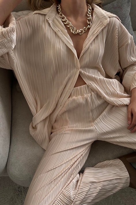 Pilise Pantolon Takım Bej