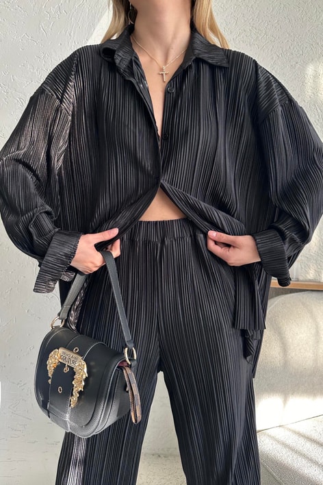 Pilise Pantolon Takım Siyah