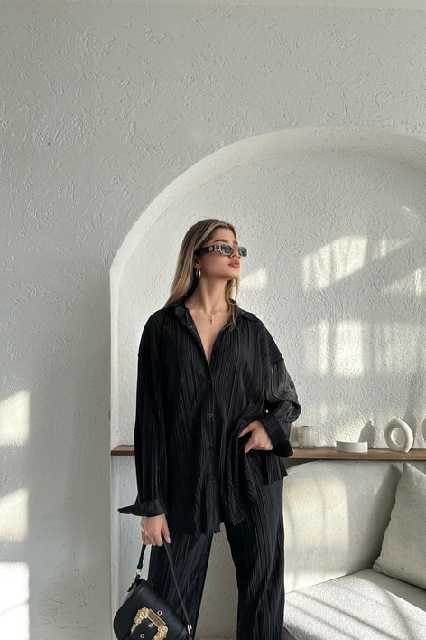 Pilise Pantolon Takım Siyah