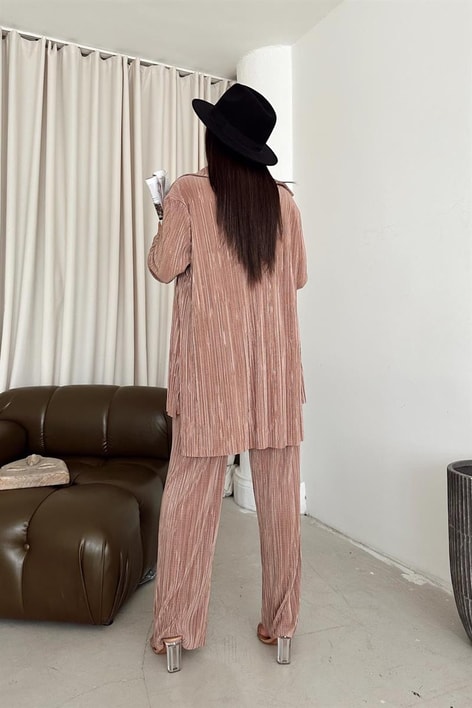 Piliseli Üçlü Sand Takım Vizon