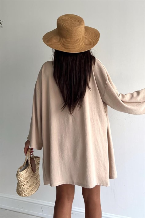 Relaxed Şortlu Kimono Takım Taş