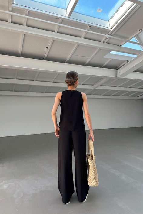 Salaş Bluz Pantolon Takım Siyah