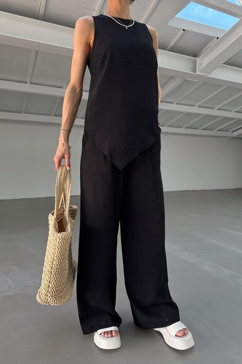 Salaş Bluz Pantolon Takım Siyah