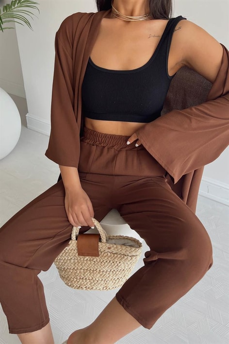 Salaş Kimono Takım Kahve