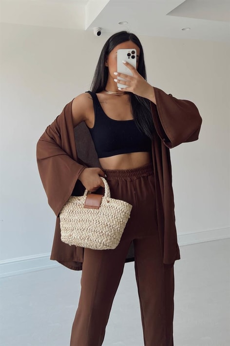 Salaş Kimono Takım Kahve