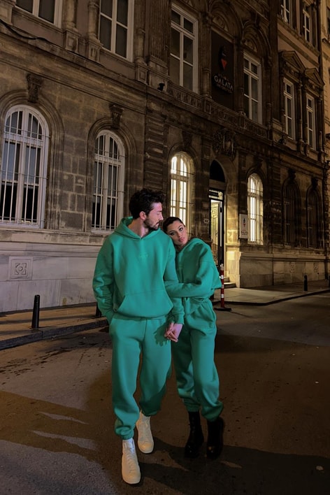 Sport Kapüşonlu Jogger Takım Yeşil