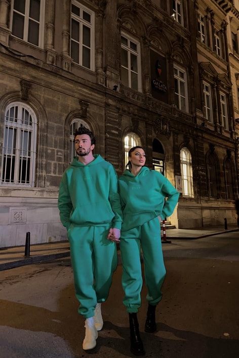 Sport Kapüşonlu Jogger Takım Yeşil