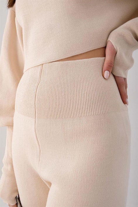 Triko Crop Pantolon Takım Taş