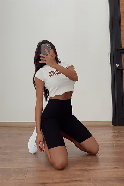 Fitilli Yüksek Bel Relax Tayt Siyah